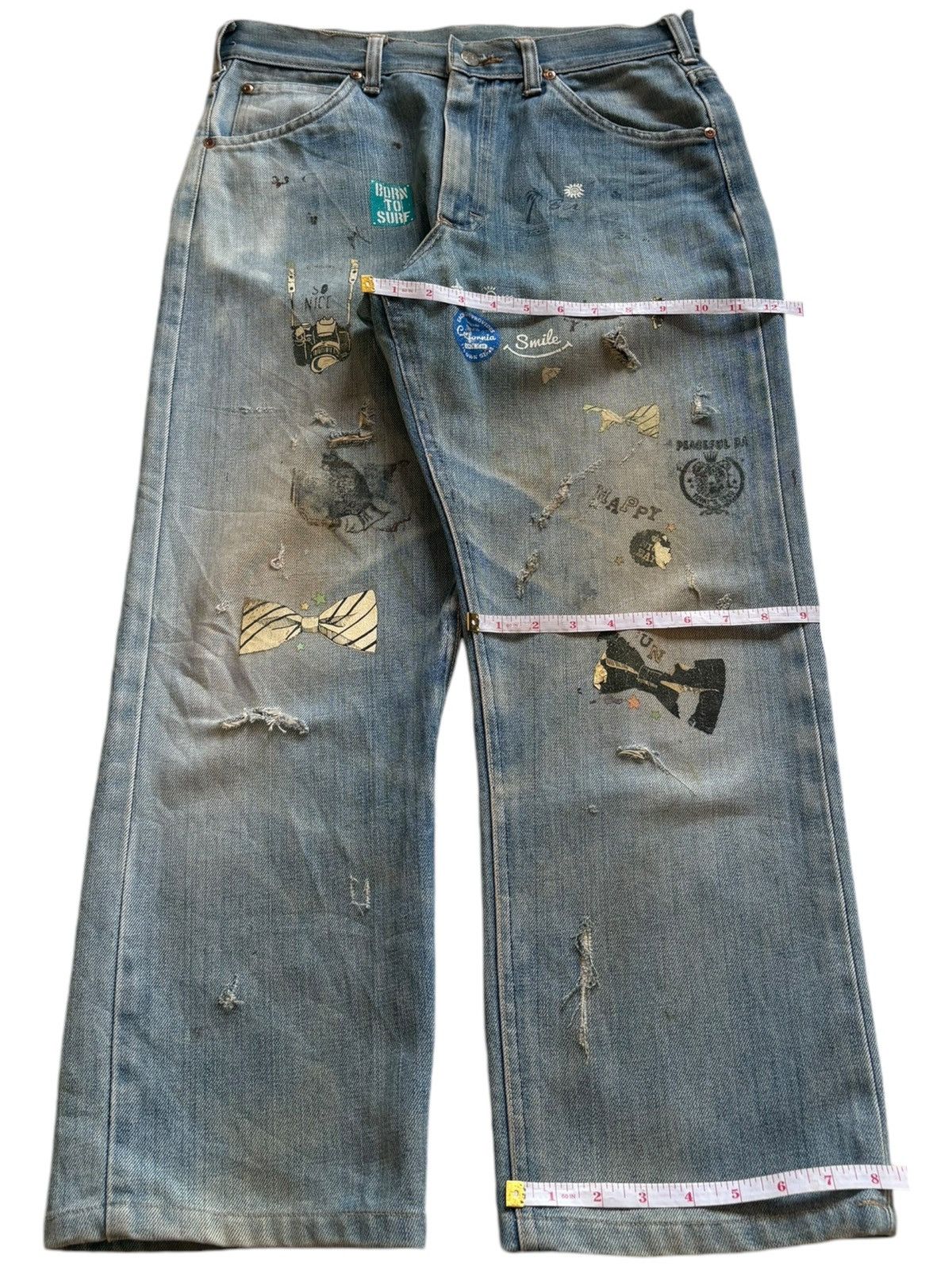 Lee Vintage Lee Riders Talon 42 Mud Wash Printed Baggy Jeans Size US 31 - 12 Thumbnail