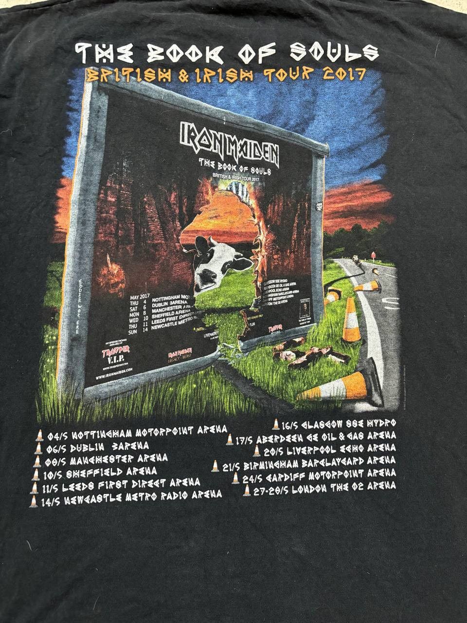 Iron Maiden × Vintage Iron Maiden The Book Of Souls World Tour 2017 Rider Tee Size US XL / EU 56 / 4 - 6 Thumbnail