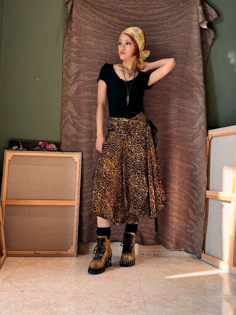 Junya Watanabe Junya Watanabe Leopard-print deformed apron skirt Size XS / US 0-2 / IT 36-38 - 2 Thumbnail