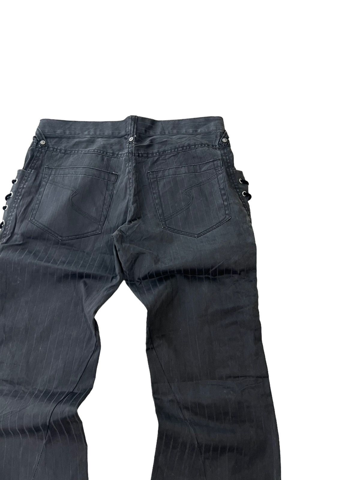 Japanese Brand Semantic Design Spiral Cut Flared Lace Up Jeans Size US 32 / EU 48 - 12 Thumbnail