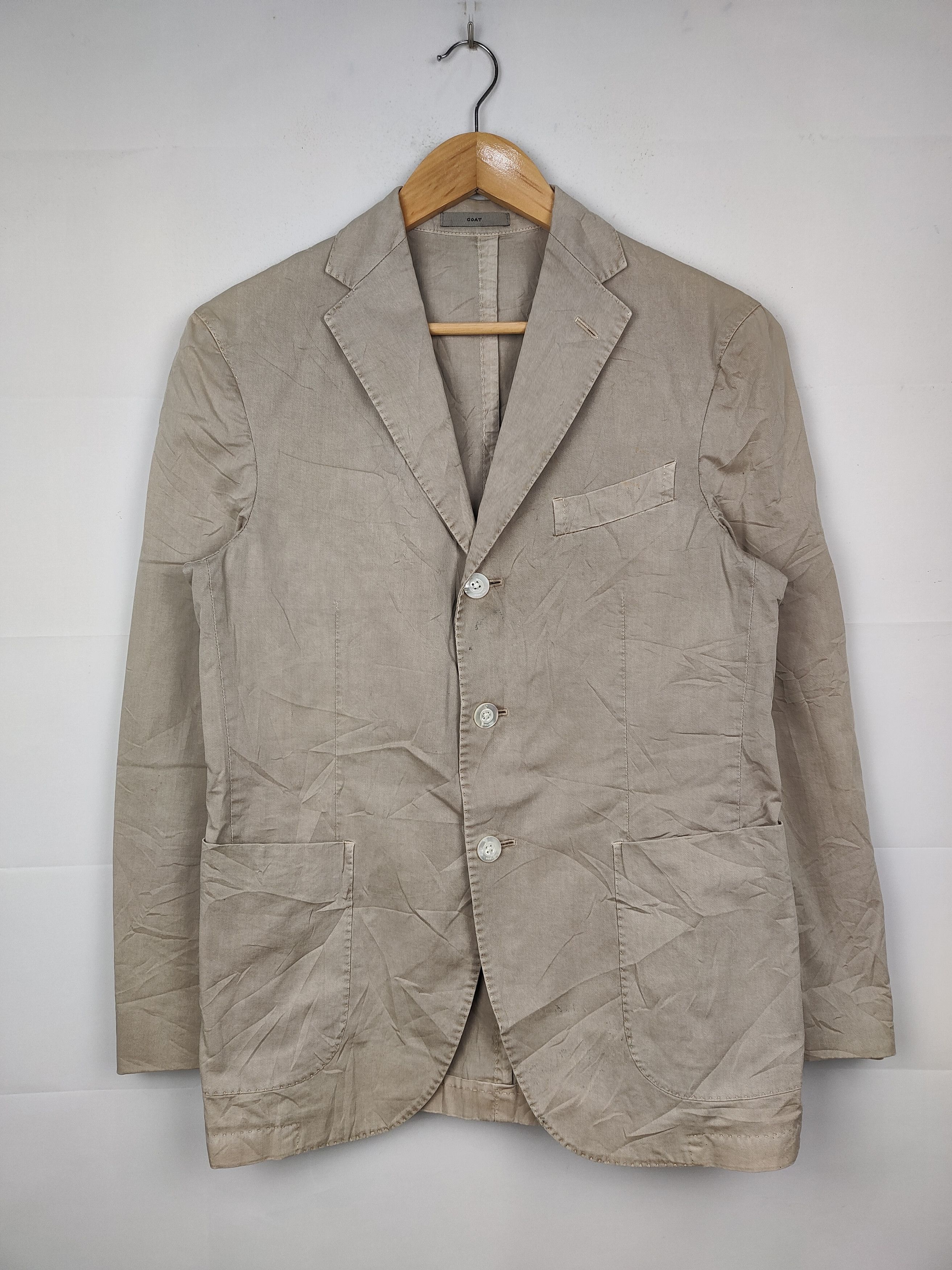 Boglioli Boglioli three-button cotton blend blazer in a light beige Size US M / EU 48-50 / 2 - 1 Thumbnail