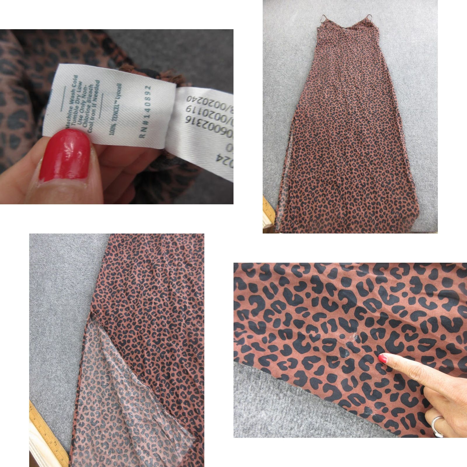 Marine Layer Marine Layer Dress Womens XS Brown Leopard Slip Maxi V-Neck Strappy Sundress Size XS / US 0-2 / IT 36-38 - 9 Thumbnail