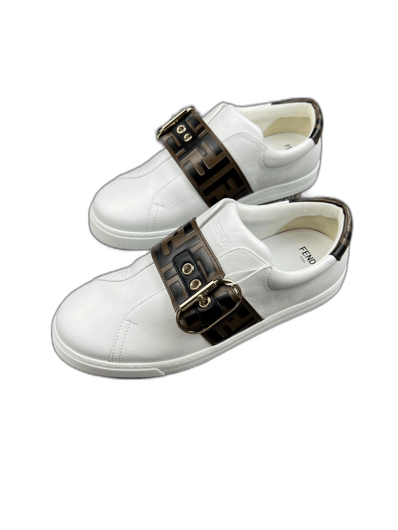 fendi logo slide-on sneakers, size 37