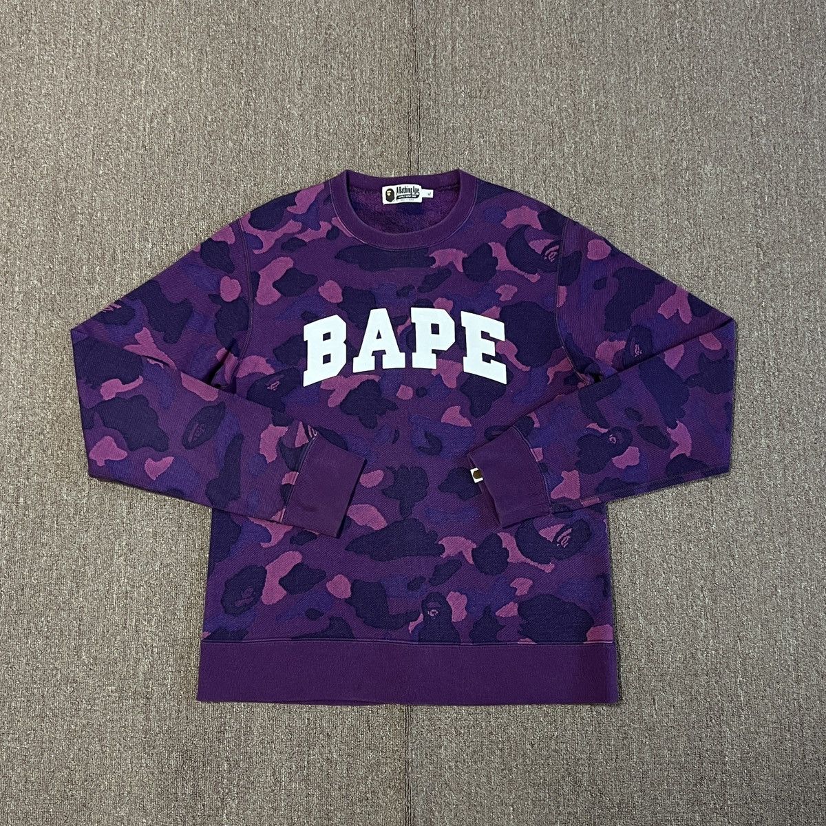 image of Bape Purple Camo Crewneck, Men's (Size XL)