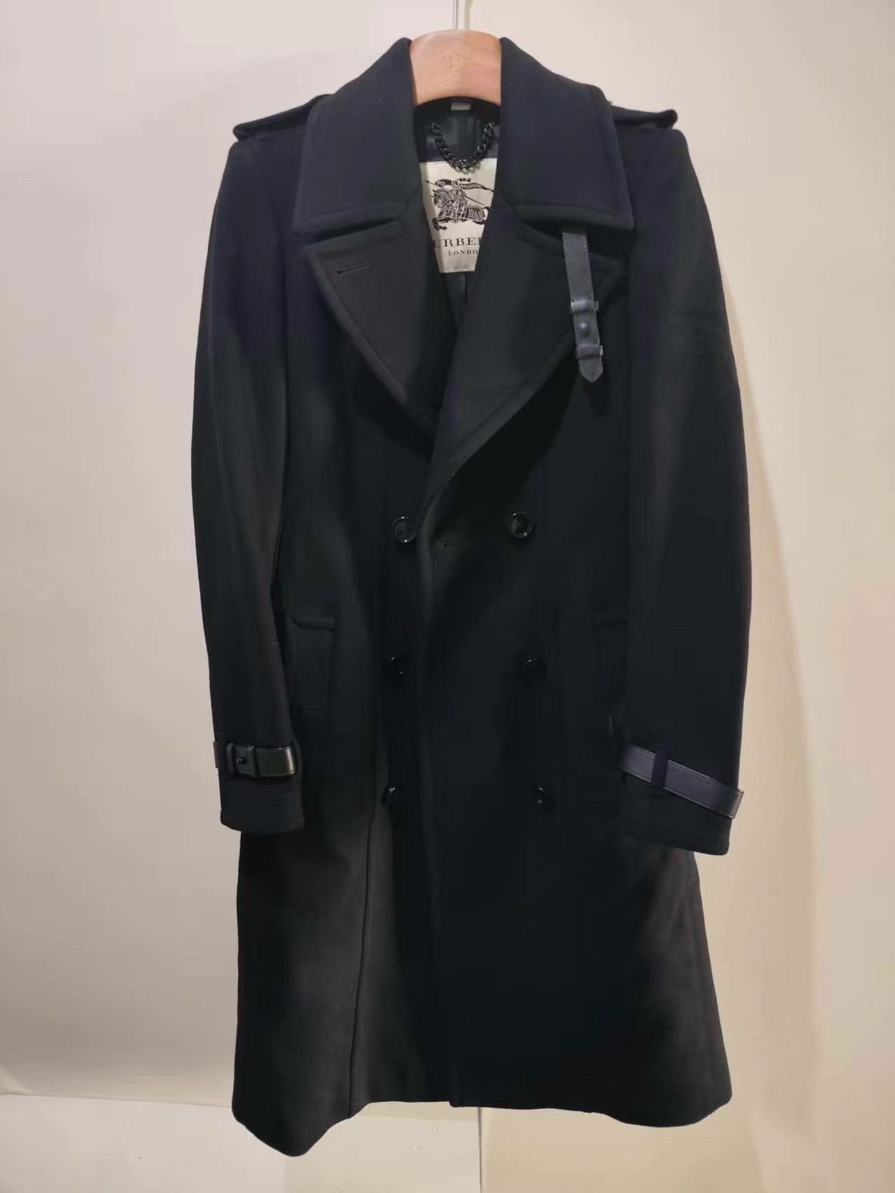 Burberry Burberry Black Double-Breasted Wool Coat K13 Size XXS / US 00 / IT 34 - 1 Thumbnail