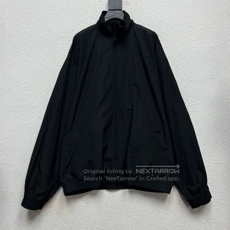 Balenciaga Back Yellow Tape Printed Logo Black Coach Jacke