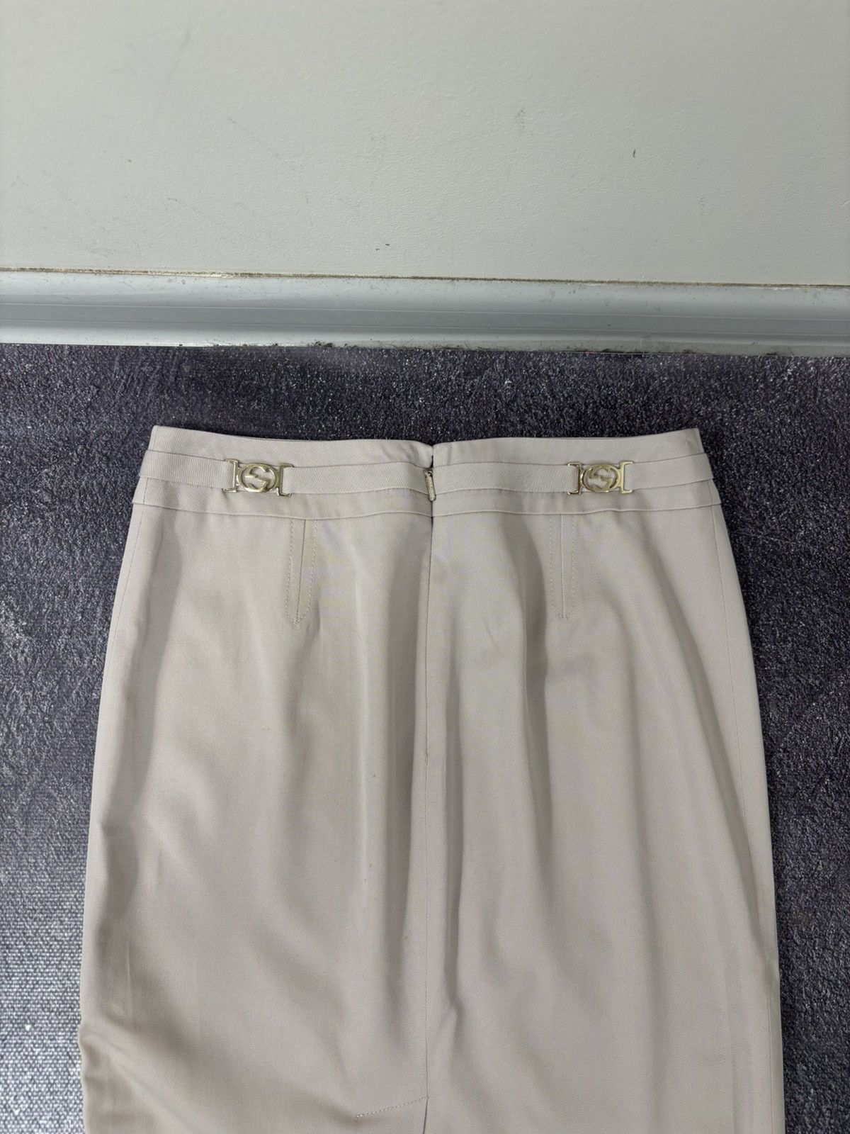 Gucci Gucci Vintage Beige Wool Blend Pencil Skirt Size 26" / US 2 / IT 38 - 7 Thumbnail