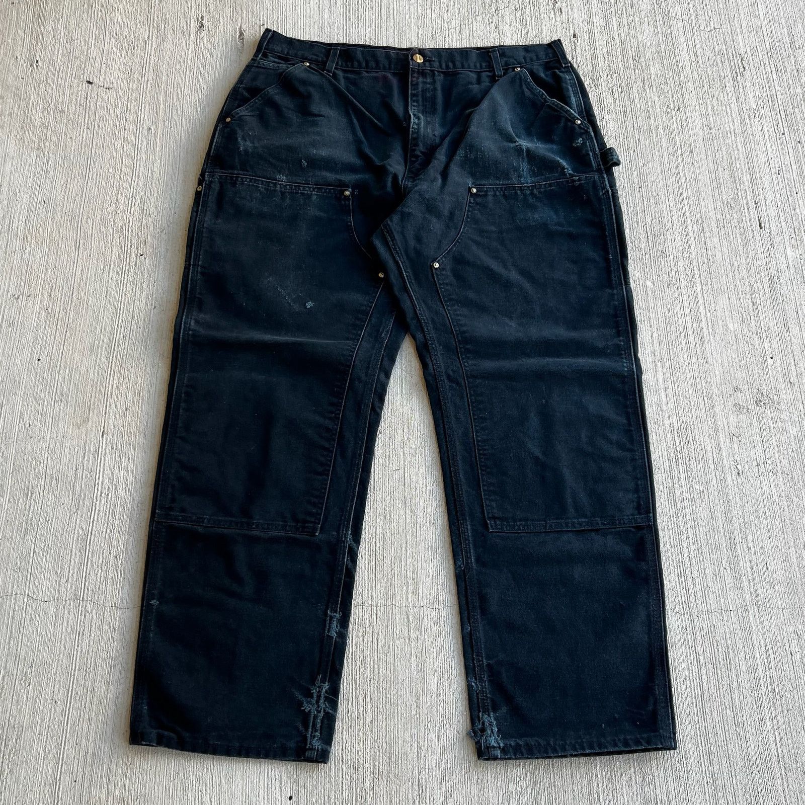 Carhartt × Vintage Carhartt Double Knee Pants Faded Black | Grailed
