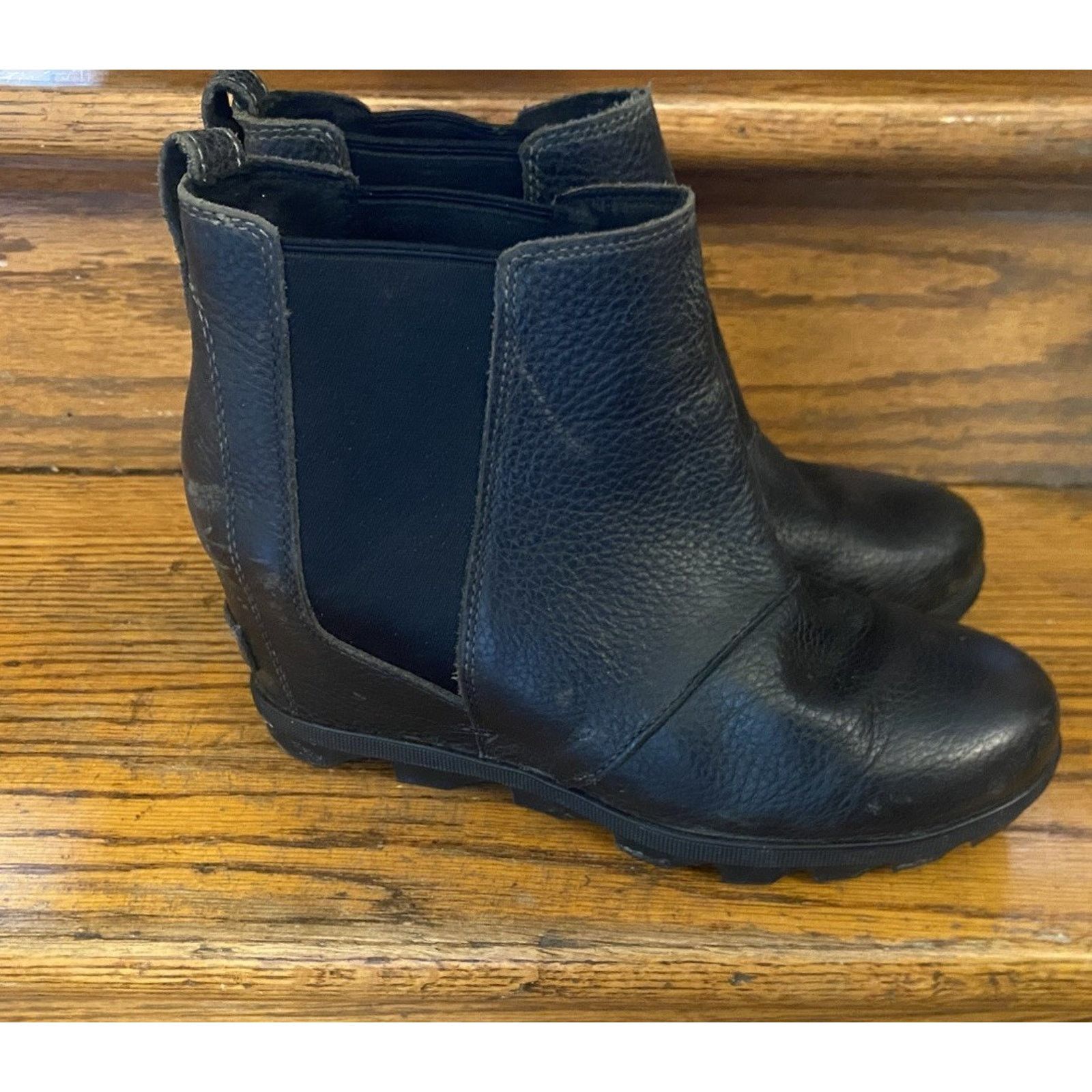 SOREL Sorel Boots Womens 9 Joan of Arctic II Black Leather Wedge Size US 9 / IT 39 - 1 Thumbnail