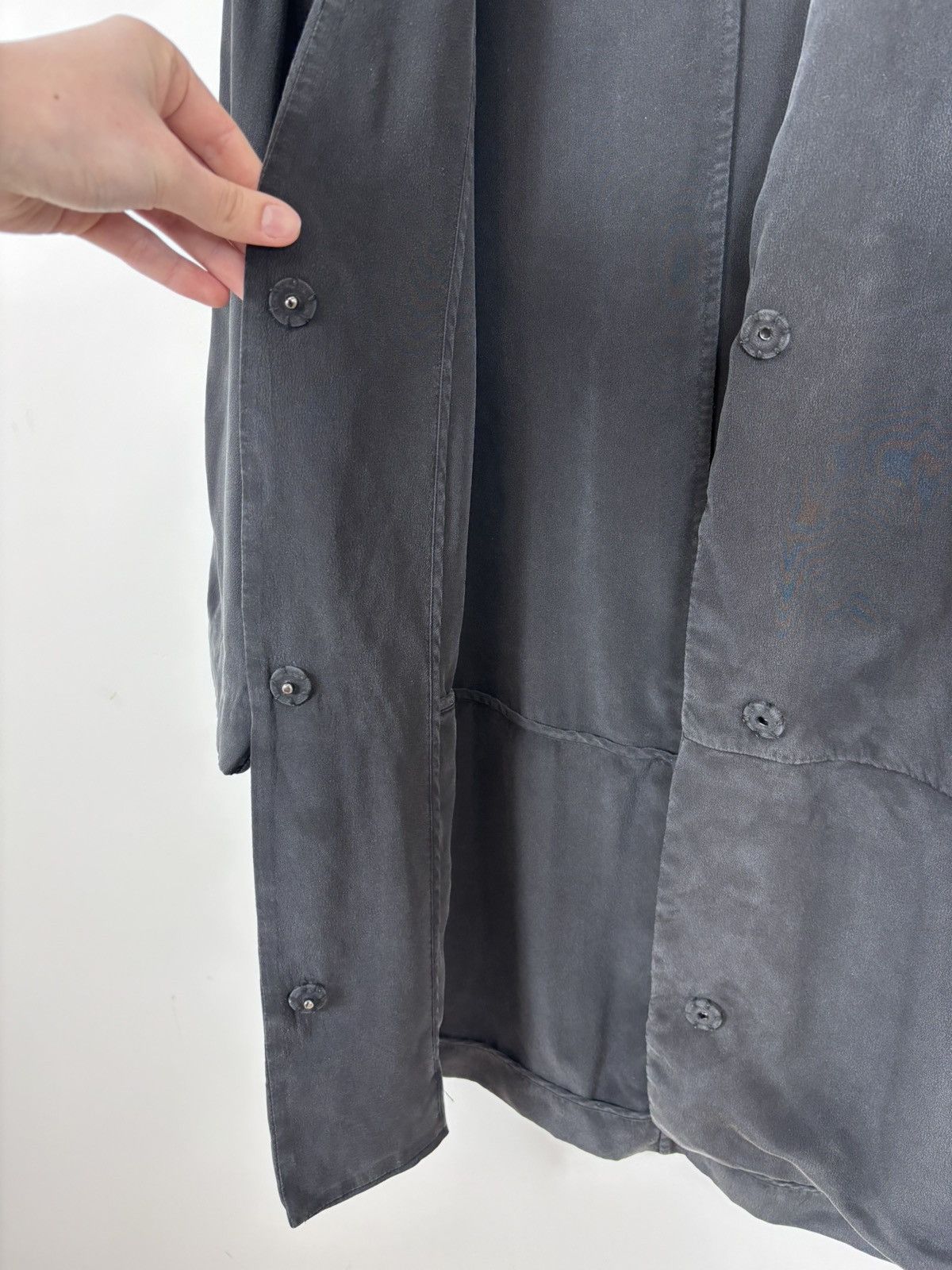 Miu Miu Miu Miu Women’s Grey/Black Silk Snap Cardigan Blouse Dress Size M / US 6-8 / IT 42-44 - 8 Thumbnail