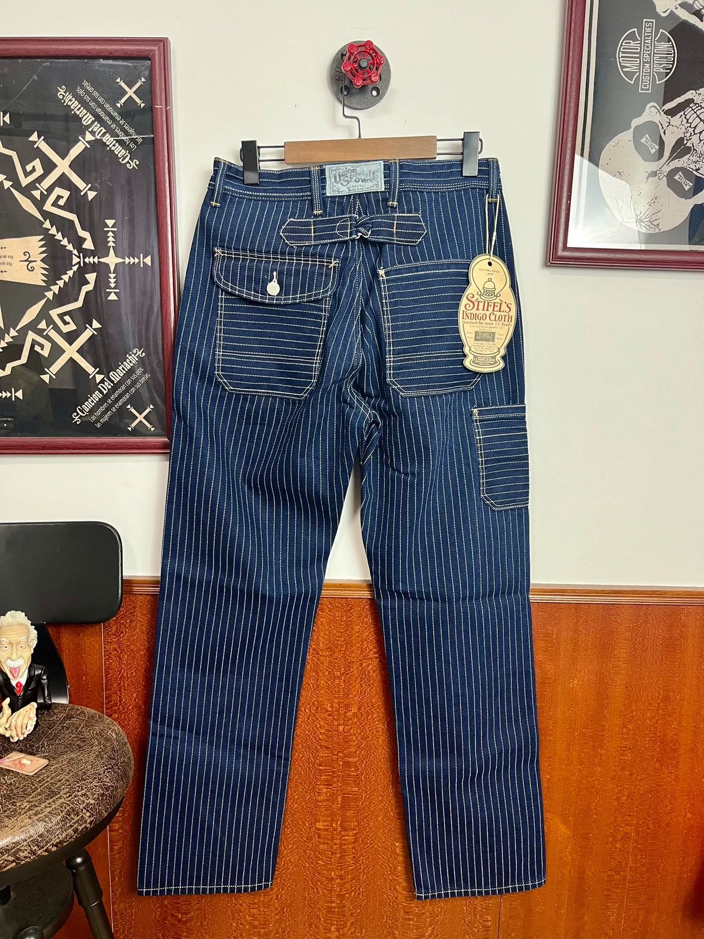 Freewheelers Freewheelers Striped Work Trousers 30*34 Size US 31 - 1 Thumbnail