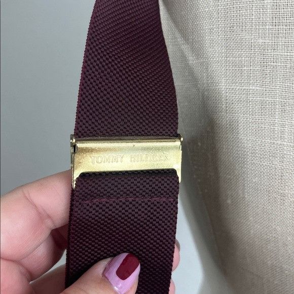 Tommy Hilfiger Tommy Hilfiger Maroon Elastic Adjustable Leather Suspenders Size ONE SIZE - 6 Thumbnail