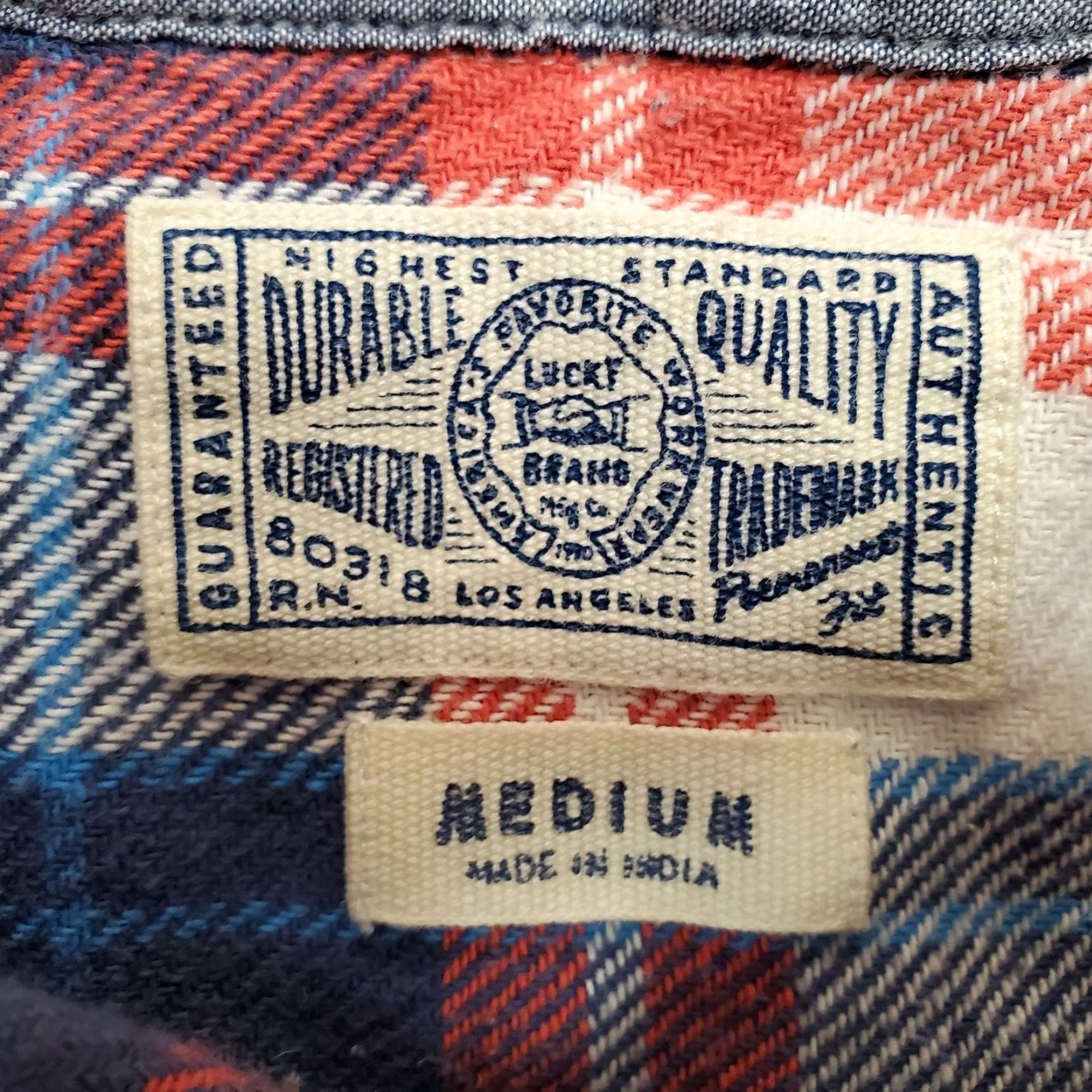 Lucky Brand Lucky Brand Shirt Mens M Blue Plaid Flannel Long Sleeve Casual Outdoor Camp Shirt Size US M / EU 48-50 / 2 - 5 Thumbnail