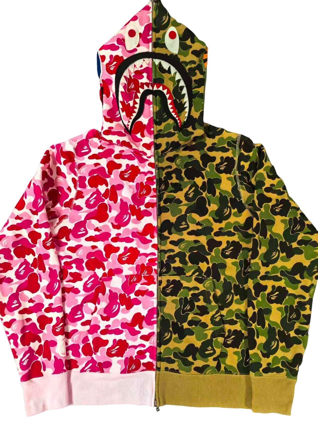 Bape BAPE Split Camo Shark Hoodie Size M Size US M / EU 48-50 / 2 - 1 Thumbnail