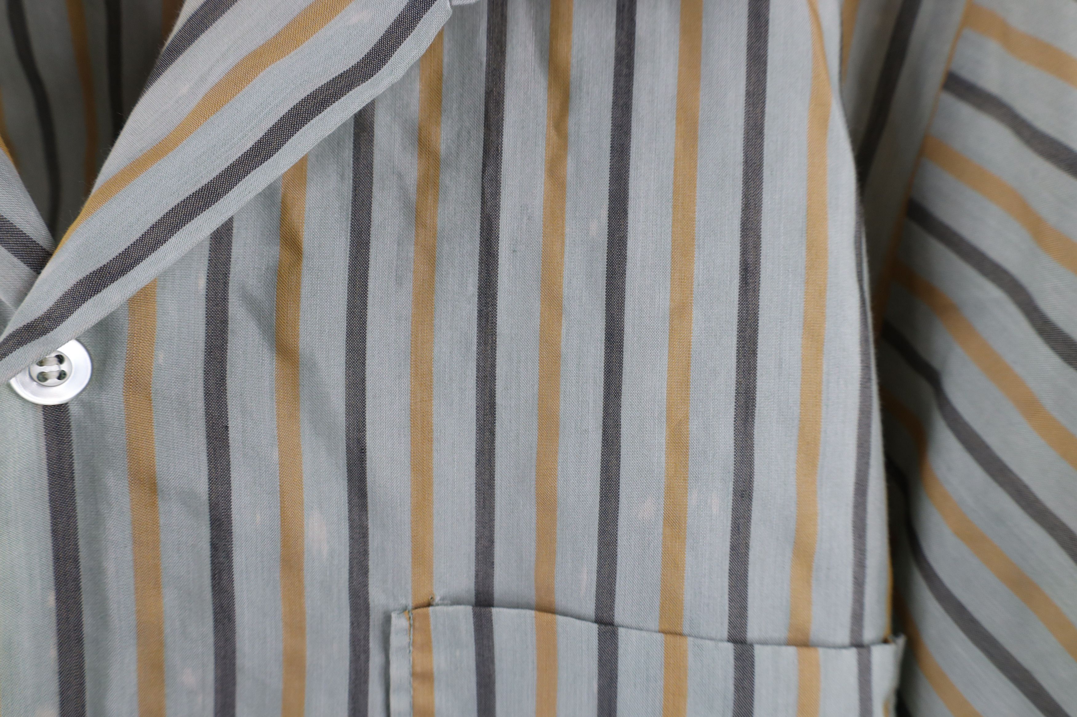 Macys × Vintage Vintage 50s 60s Macys Striped Looped Collar Button Shirt Size US M / EU 48-50 / 2 - 7 Thumbnail