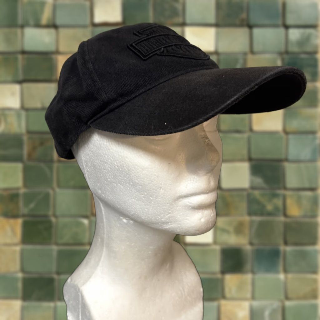 Harley Davidson VINTAGE Harley-Davidson Hat Mens OS Y2K Black On Black Adjustable Strap Buckle Size ONE SIZE - 1 Thumbnail