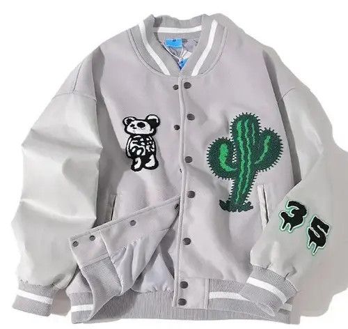 Japanese Brand × Vintage New Release Fancy Cactus Bear Varsity Jacket Bomber Jacket Size US XL / EU 56 / 4 - 3 Thumbnail