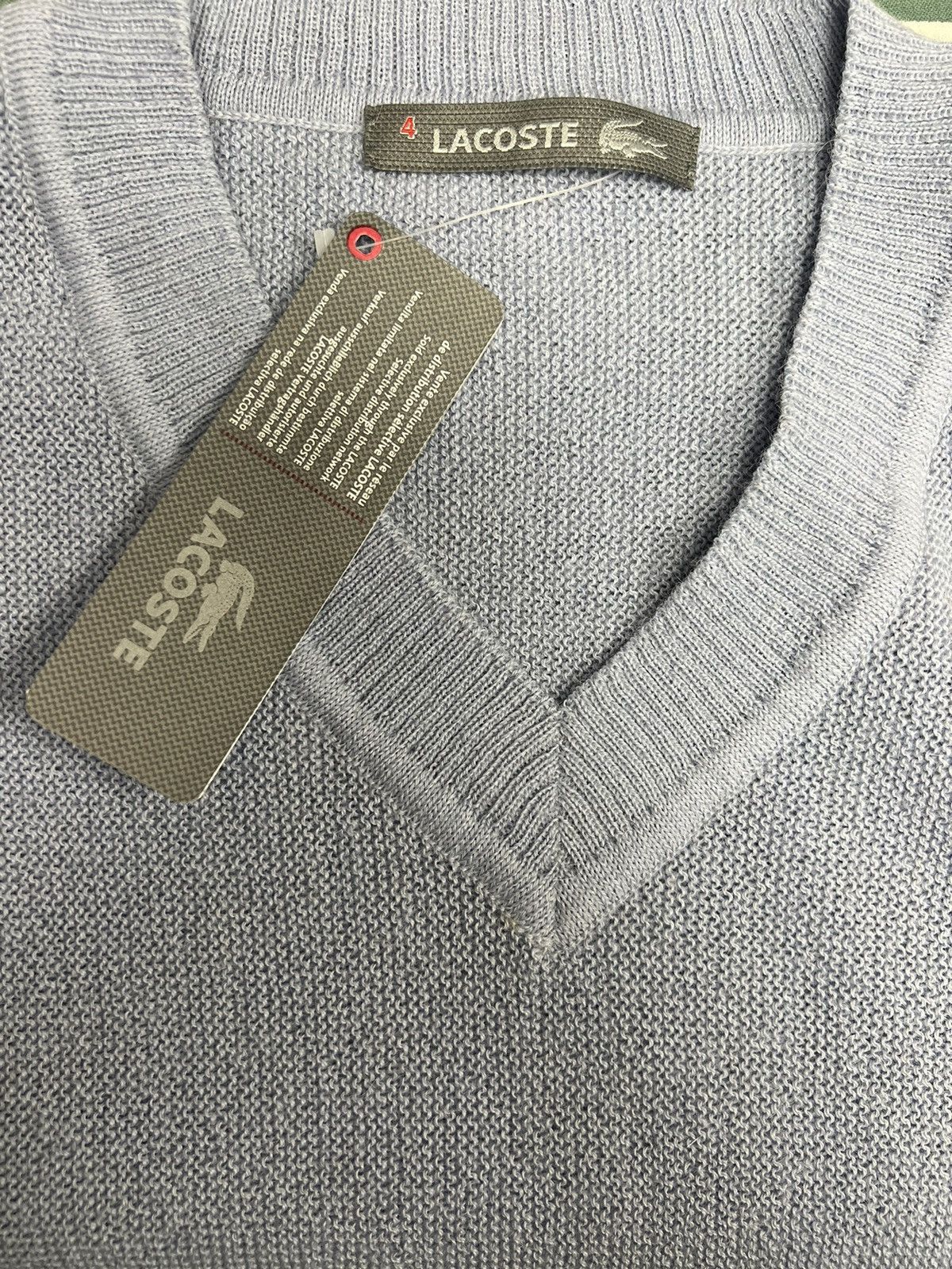 Lacoste Lacoste men’s blue baby alpaca v-neck sweater size 4 or M Size US M / EU 48-50 / 2 - 4 Thumbnail