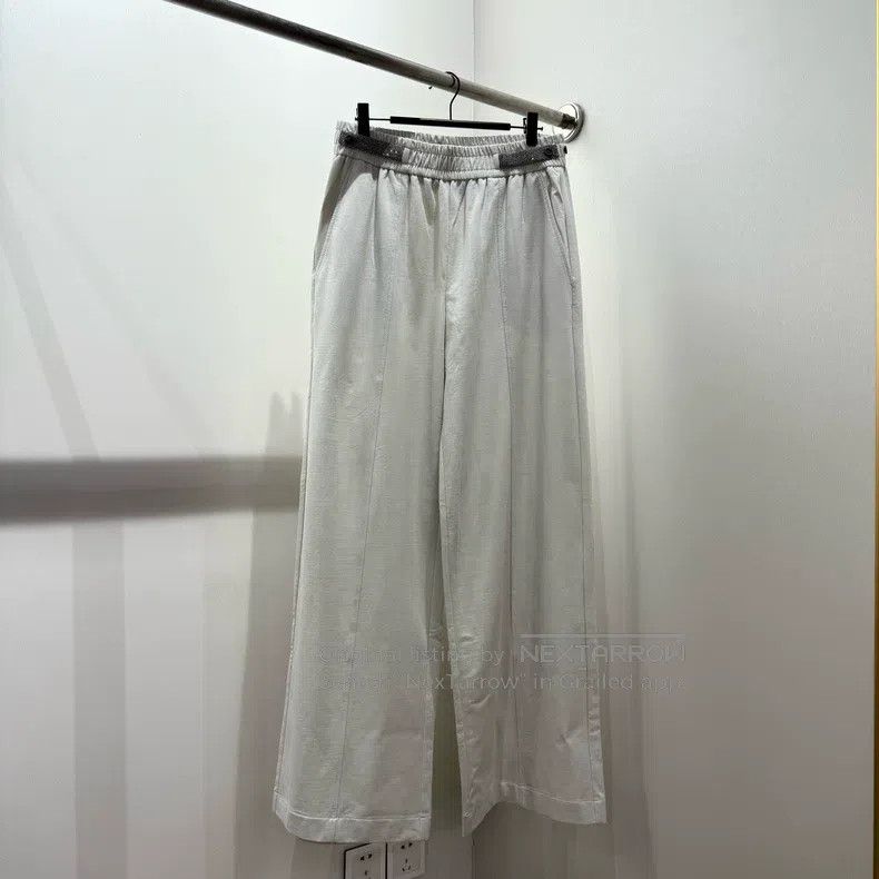 Brunello Cucinelli Brunello Cucinelli size M Studded Wide Leg Pants Size 26" / US 2 / IT 38 - 1 Thumbnail