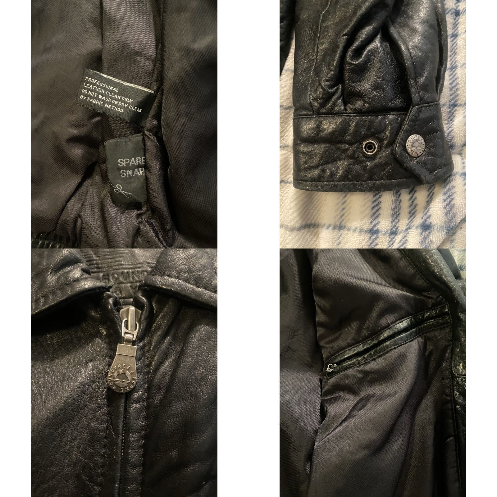 Roundtree & Yorke VINTAGE Roundtree & Yorke Lamb Skin Leather Bomber Jacket Black Men’s Size Large Size US L / EU 52-54 / 3 - 8 Thumbnail