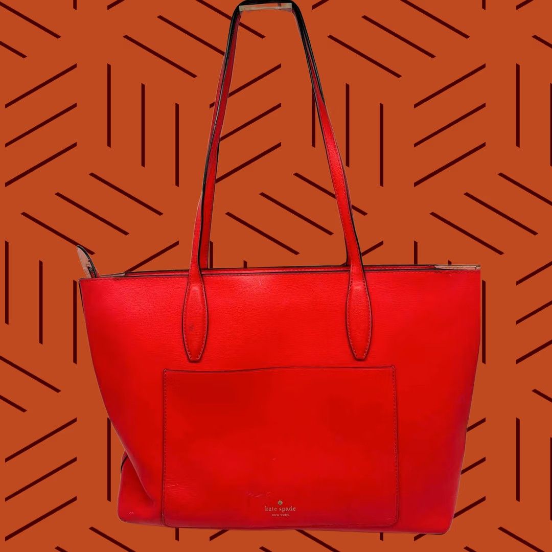 Vintage VINTAGE Pre-Owned Kate Spade Red Tote Bag Size ONE SIZE - 1 Thumbnail