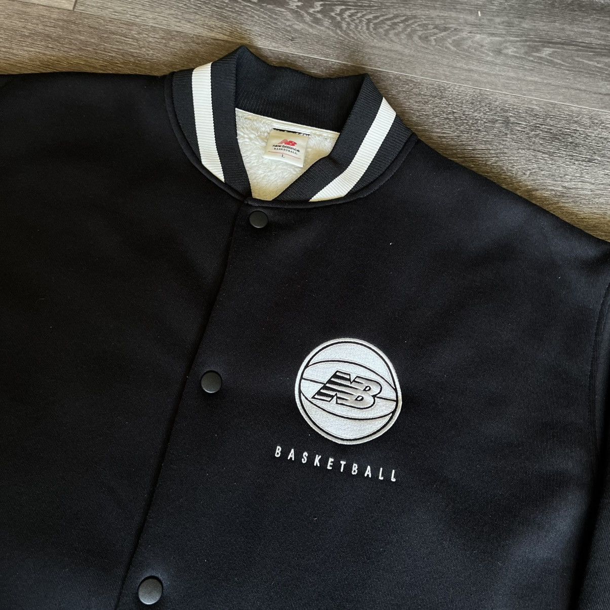 New Balance New Balance Basketball Fleece Lined Button Up Varsity Jacket Size US L / EU 52-54 / 3 - 4 Thumbnail