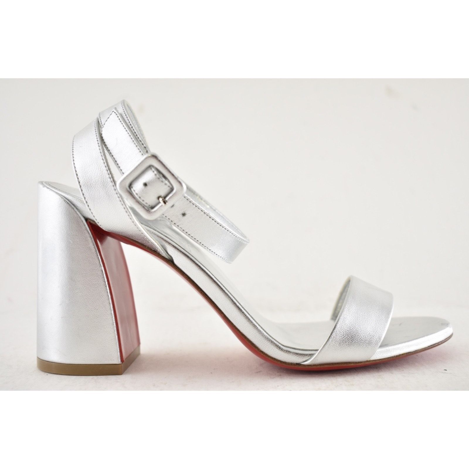 Christian Louboutin Christian Louboutin Miss Sabina 85 Silver Sandal 37 Size US 6 / IT 36 - 2 Thumbnail