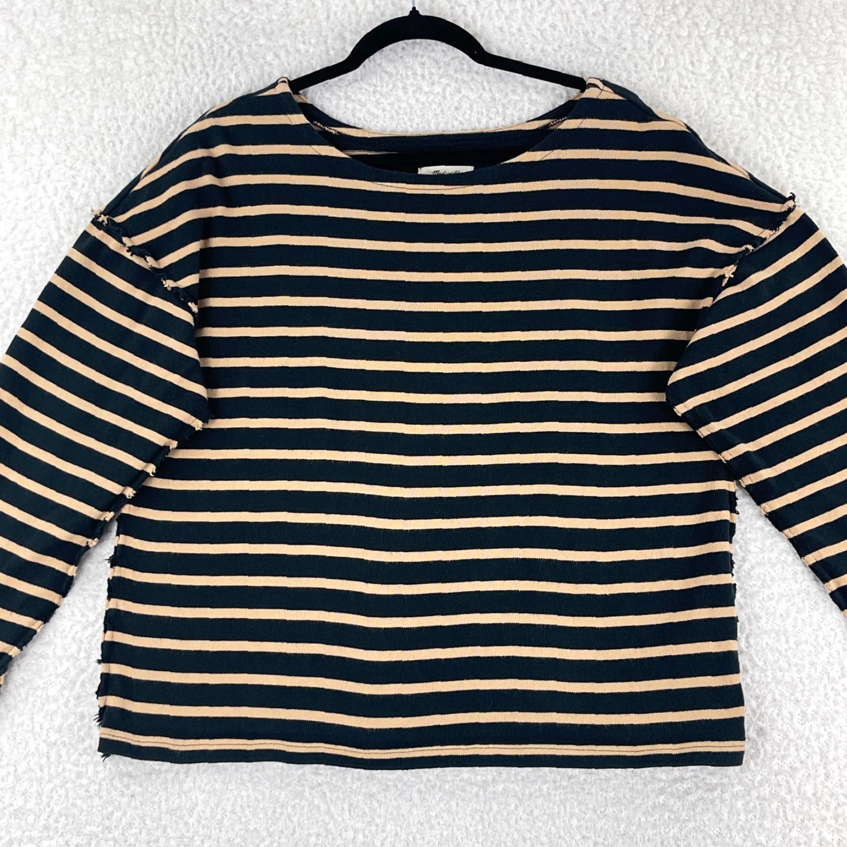 Madewell Madewell Shirt Womens Large Black Luxe Long Sleeve Pullover Casual Cropped Size L / US 10 / IT 46 - 2 Thumbnail