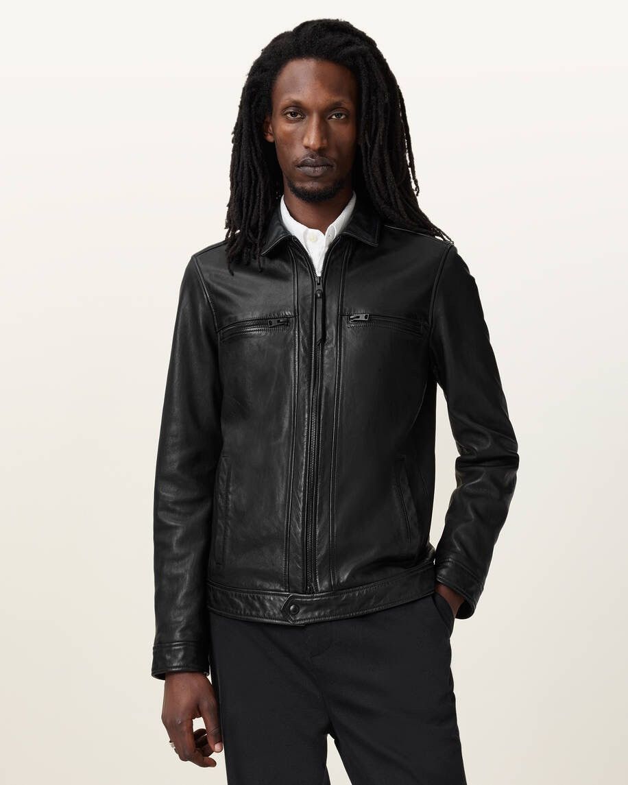 Allsaints All Saints Leather Jacket Size US L / EU 52-54 / 3 - 1 Thumbnail