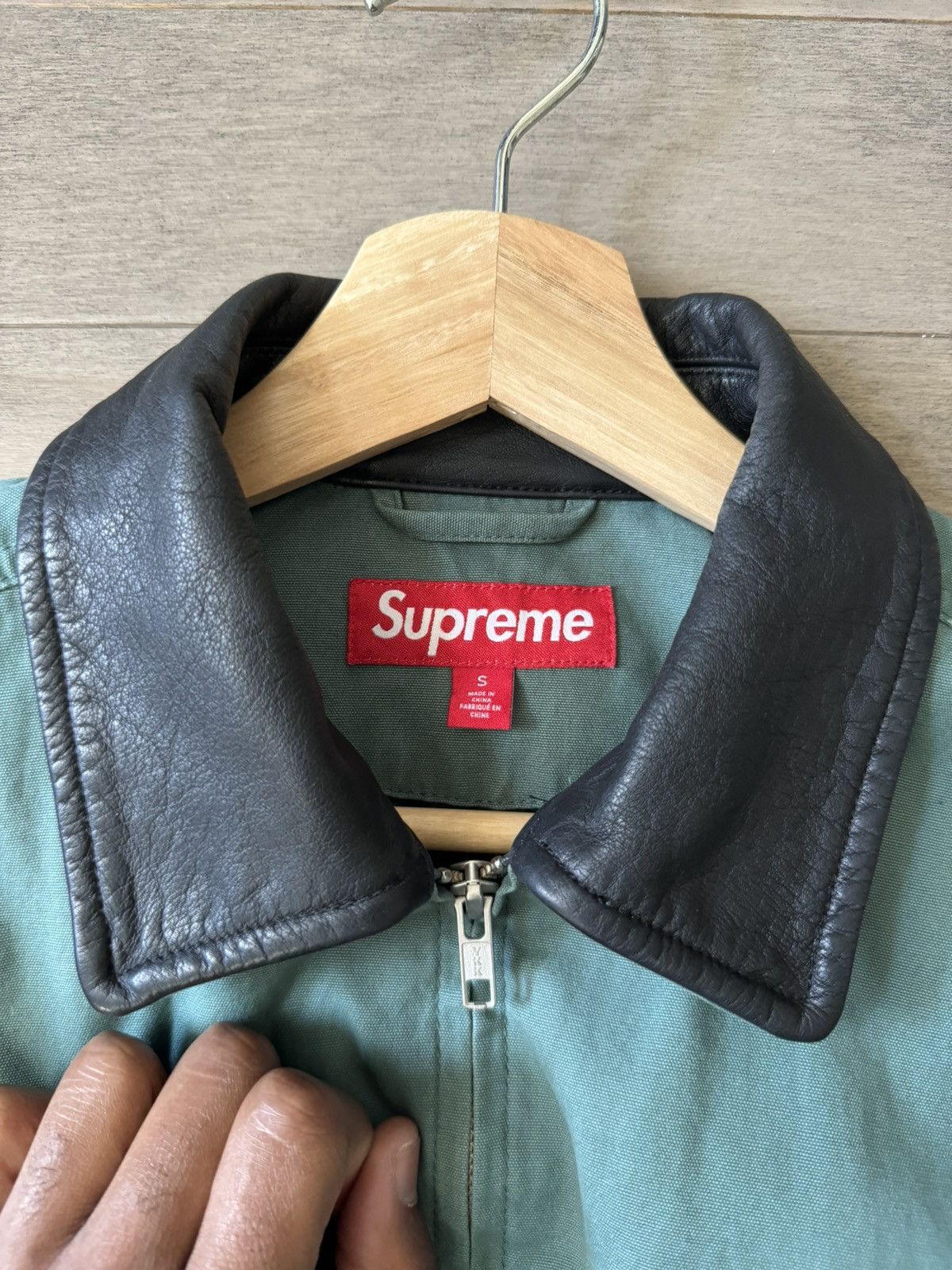 Supreme Supreme Leather Collar Utility Jacket | Grailed