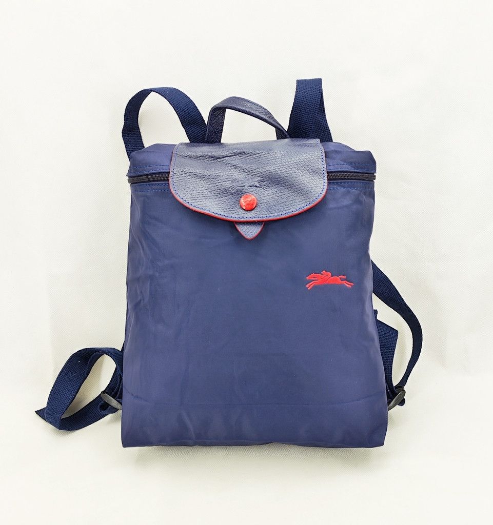 Longchamp like new LONGCHAMP le Pliage nylon backpack navy  display picture 3