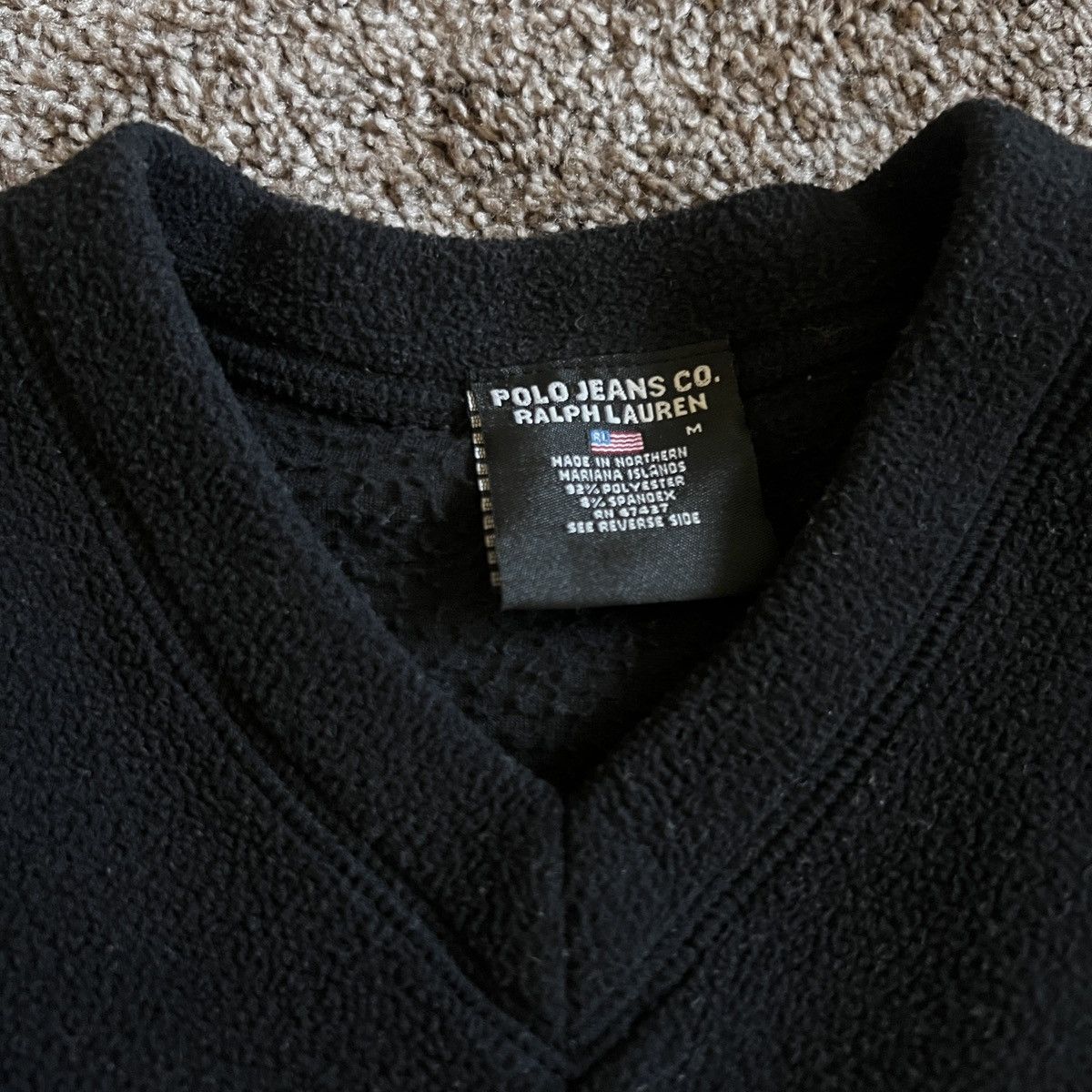 Polo Ralph Lauren × Vintage Vintage Polo Jeans Co. Fleece Pullover V-Neck Aztec Trim Size M / US 6-8 / IT 42-44 - 3 Thumbnail