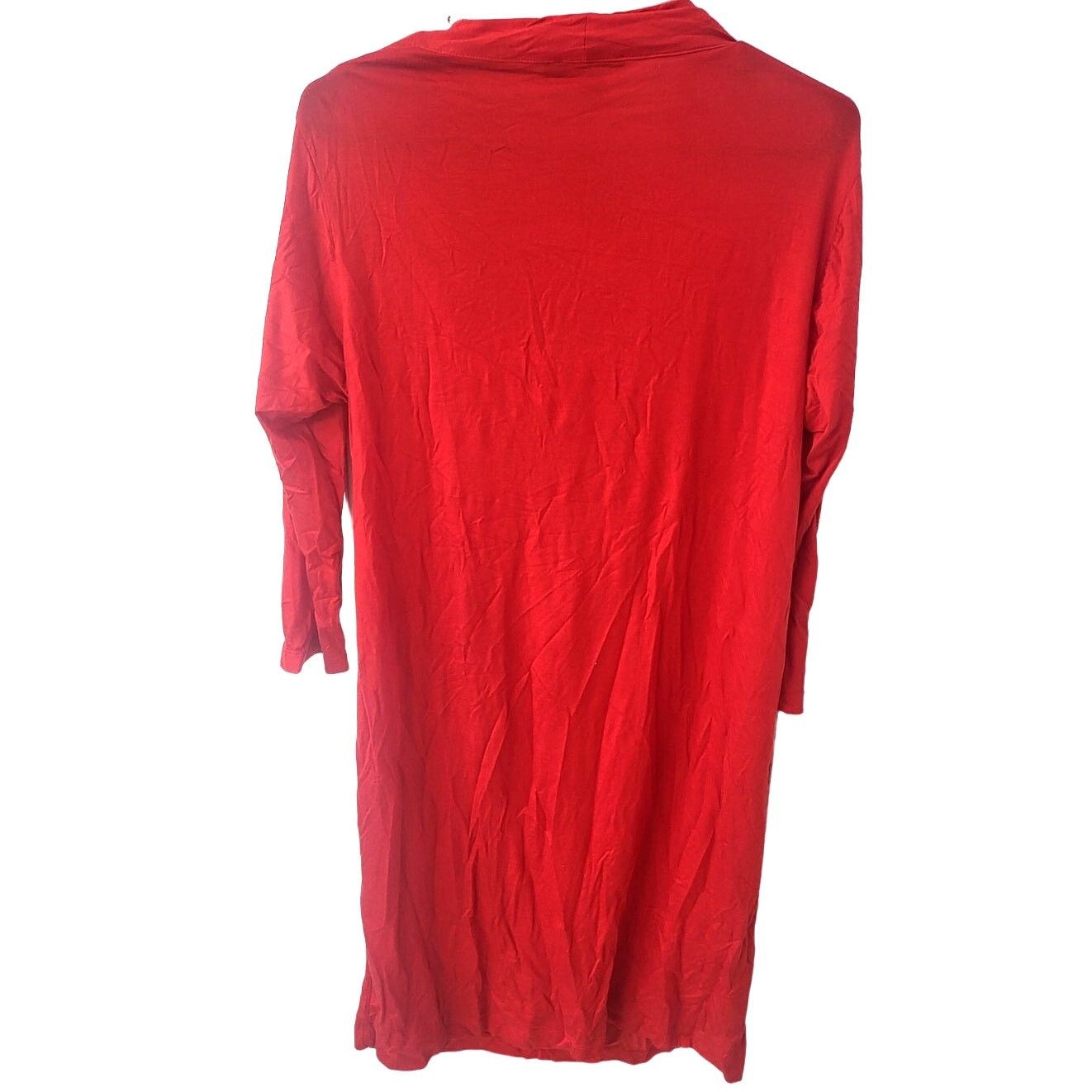 DKNY DKNY 3/4 Long Sleeve Cowl Neck Dress in Cherry Red - Large Size L / US 10 / IT 46 - 2 Thumbnail