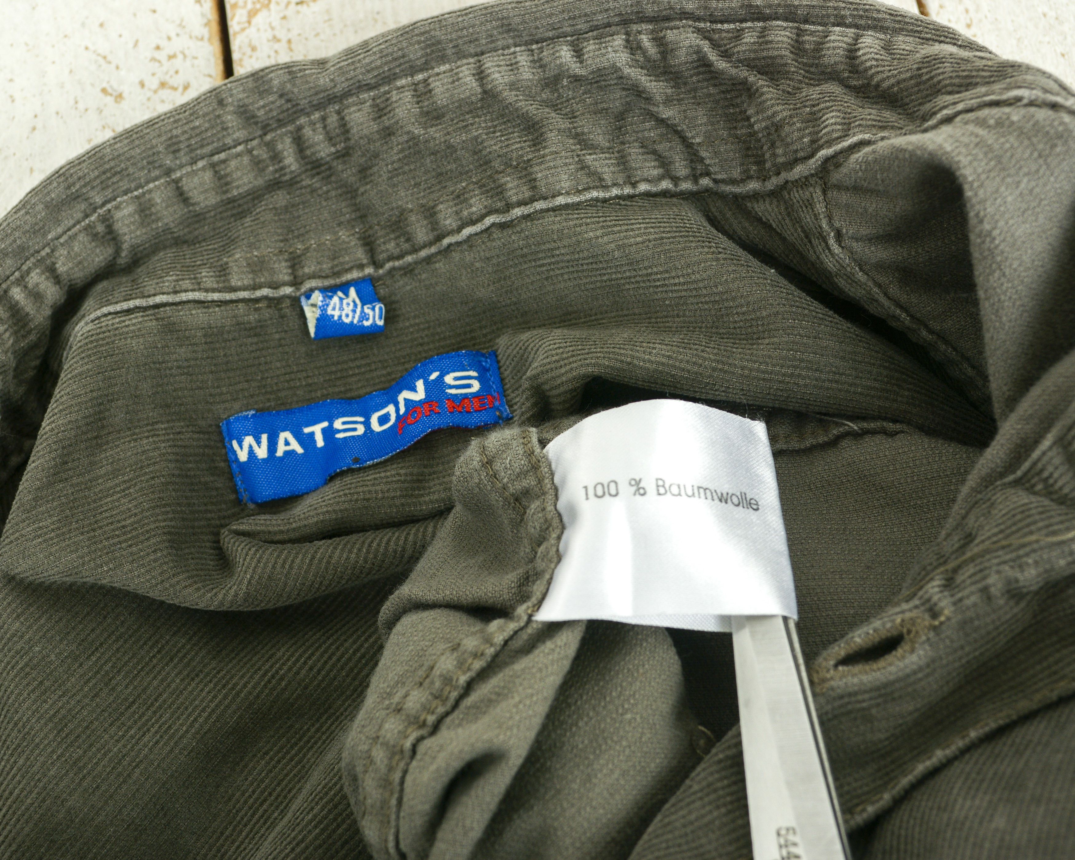 Other × Vintage WATSON'S Men M Casual Shirt Corduroy Cotton Cord Retro Size US M / EU 48-50 / 2 - 9 Thumbnail