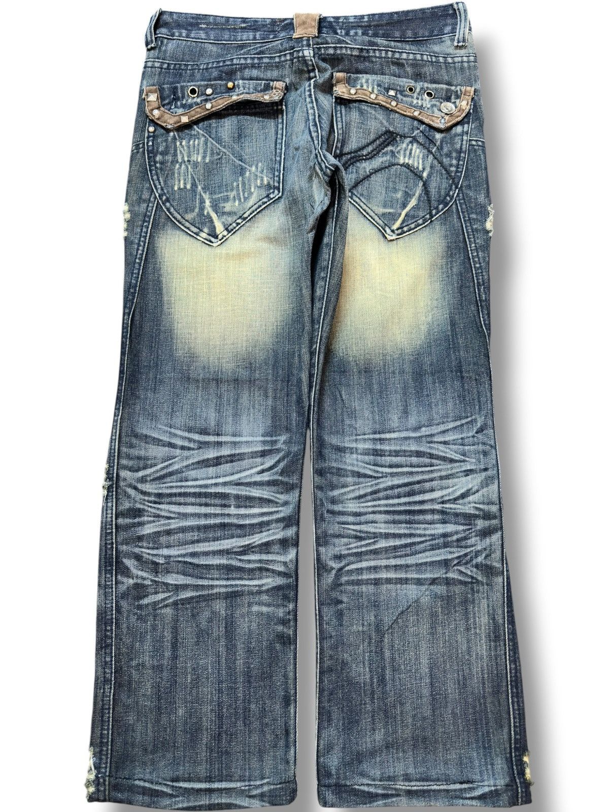 Tornado Mart Vintage T.S.L Jeans Campus Crew Baggy Embellished Poem Denim Size US 31 - 4 Thumbnail