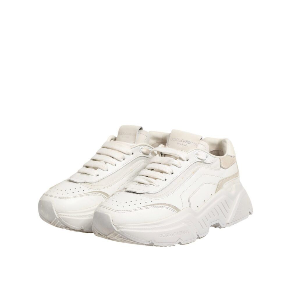 Dolce & Gabbana Dolce & Gabbana White DAYMASTER Calf Leather Sneakers Shoes Size US 7 / IT 37 - 3 Thumbnail