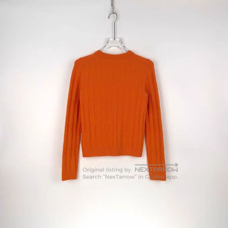 Hermes Hermes Orange Printed Wool Sweater Size XS / US 0-2 / IT 36-38 - 4 Thumbnail