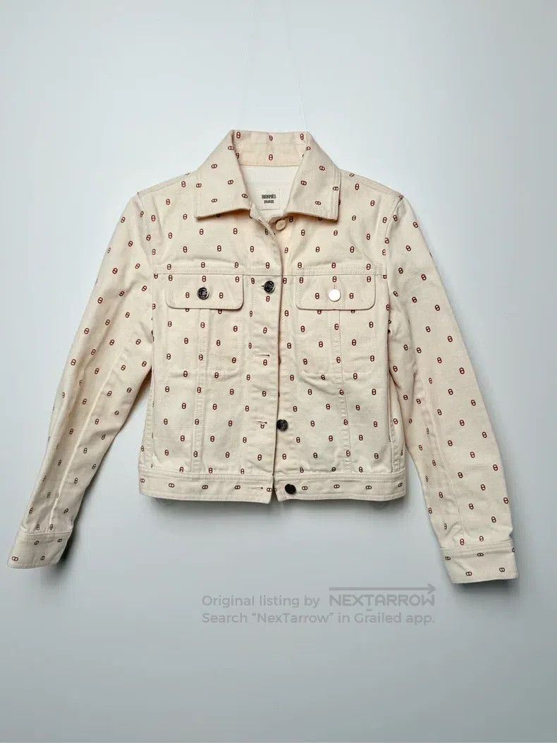 Hermes Hermes White pig nose denim jacket Size XXS / US 00 / IT 34 - 2 Thumbnail