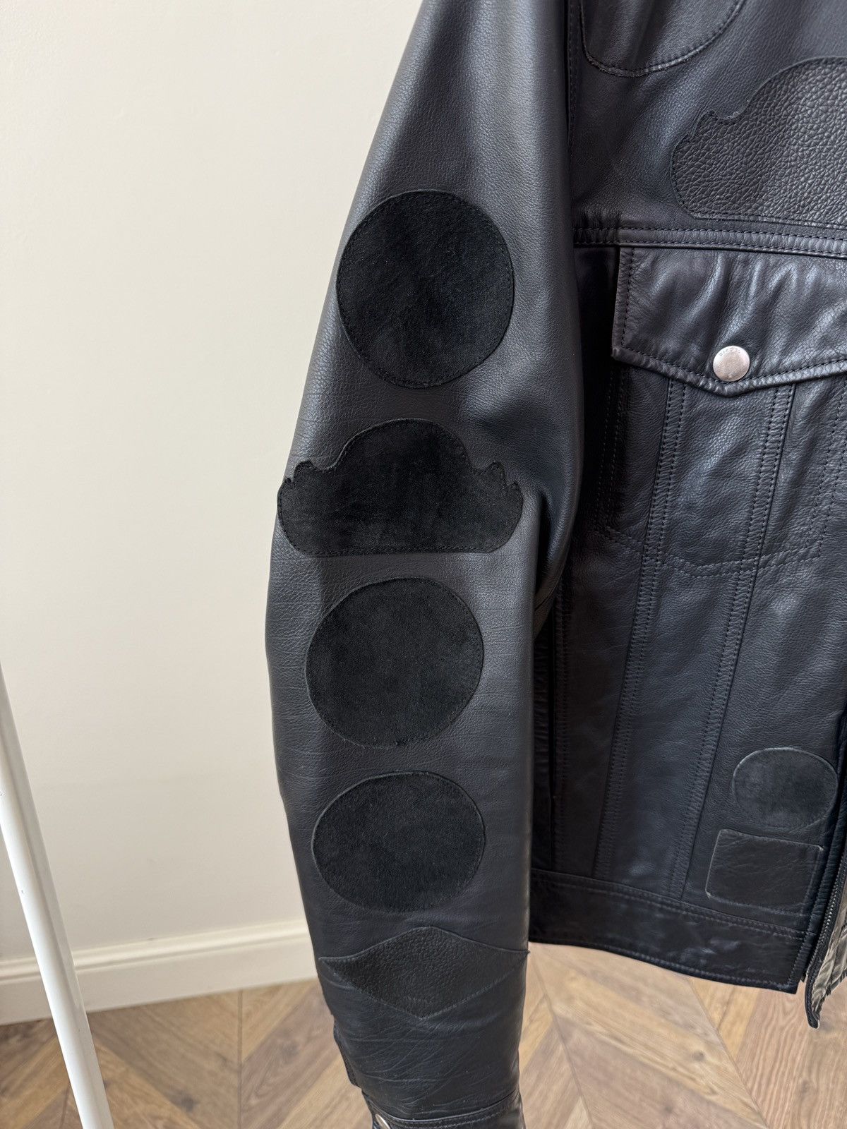 Diesel Vintage Diesel Mens Black Leather Jacket Patch Details Size US L / EU 52-54 / 3 - 5 Thumbnail