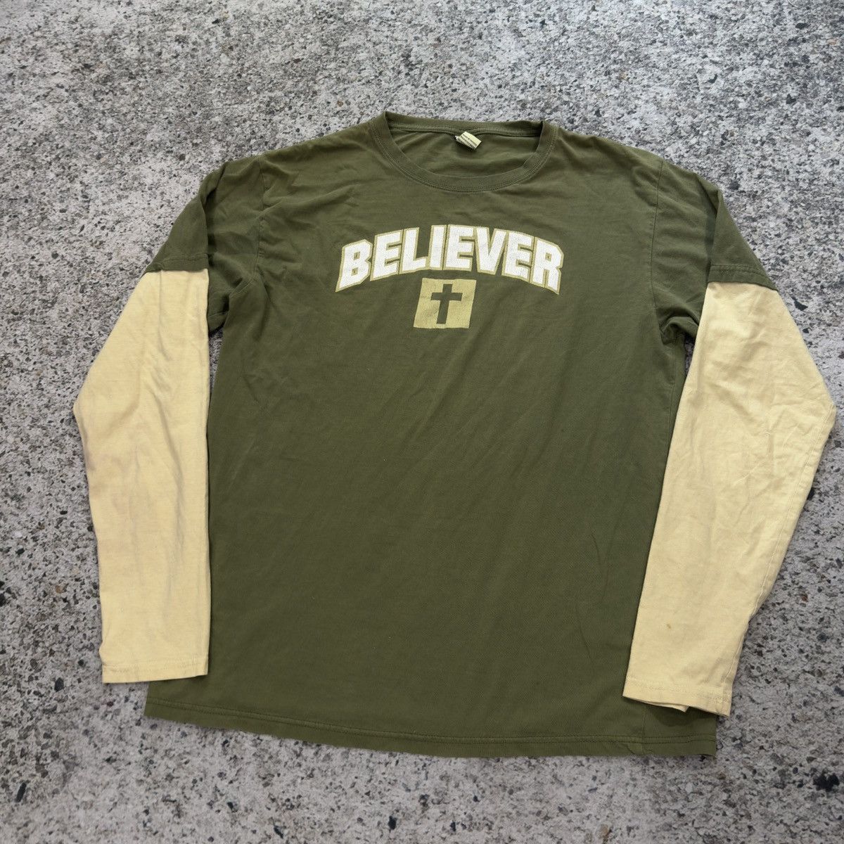 Vintage Believer Jesus God Double Layer Longsleeve Shirt ERD Grunge Size US L / EU 52-54 / 3 - 7 Thumbnail