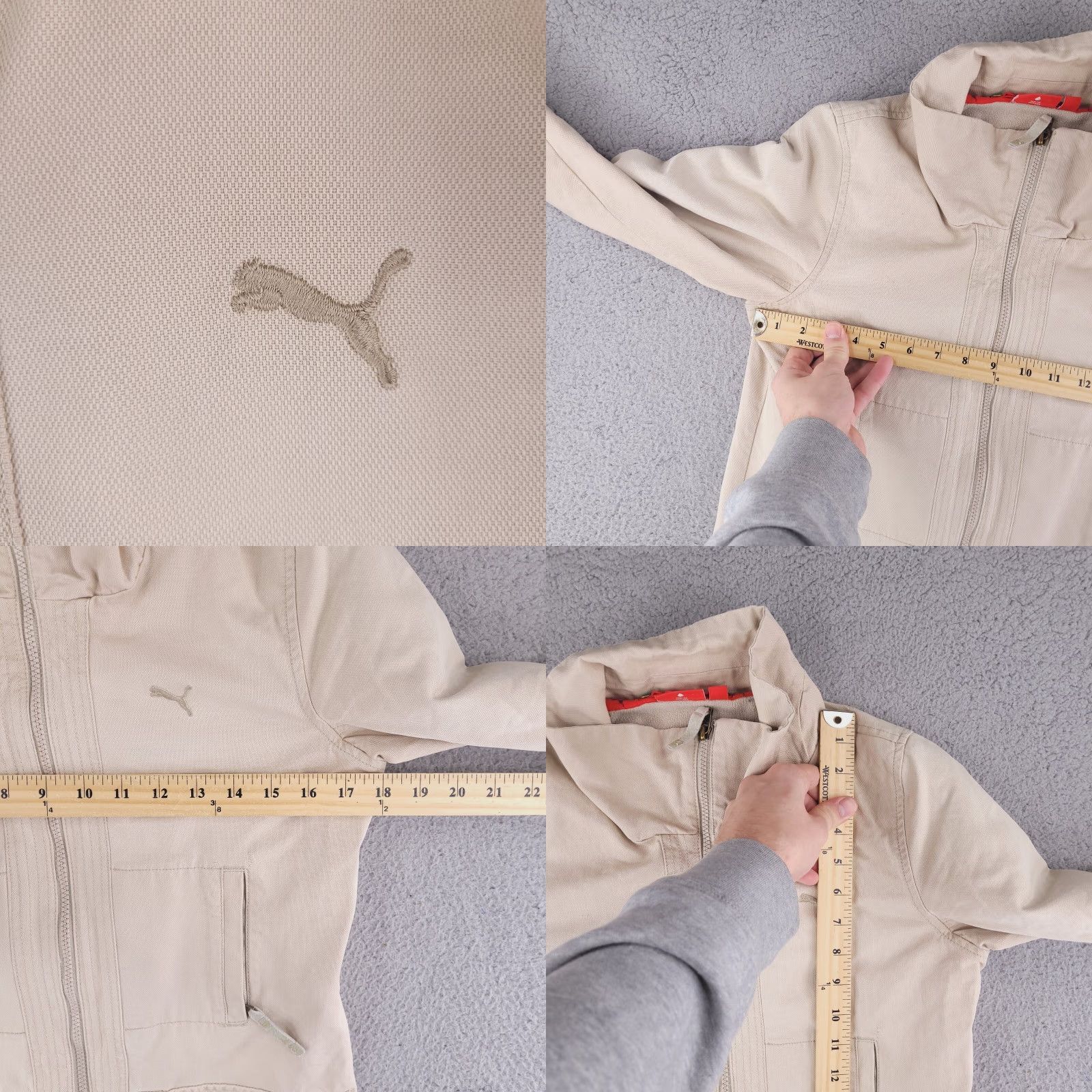 Puma Puma Coat Womens Small Overcoat Trench Canvas Beige Zip Brown Beige Size S / US 4 / IT 40 - 8 Thumbnail