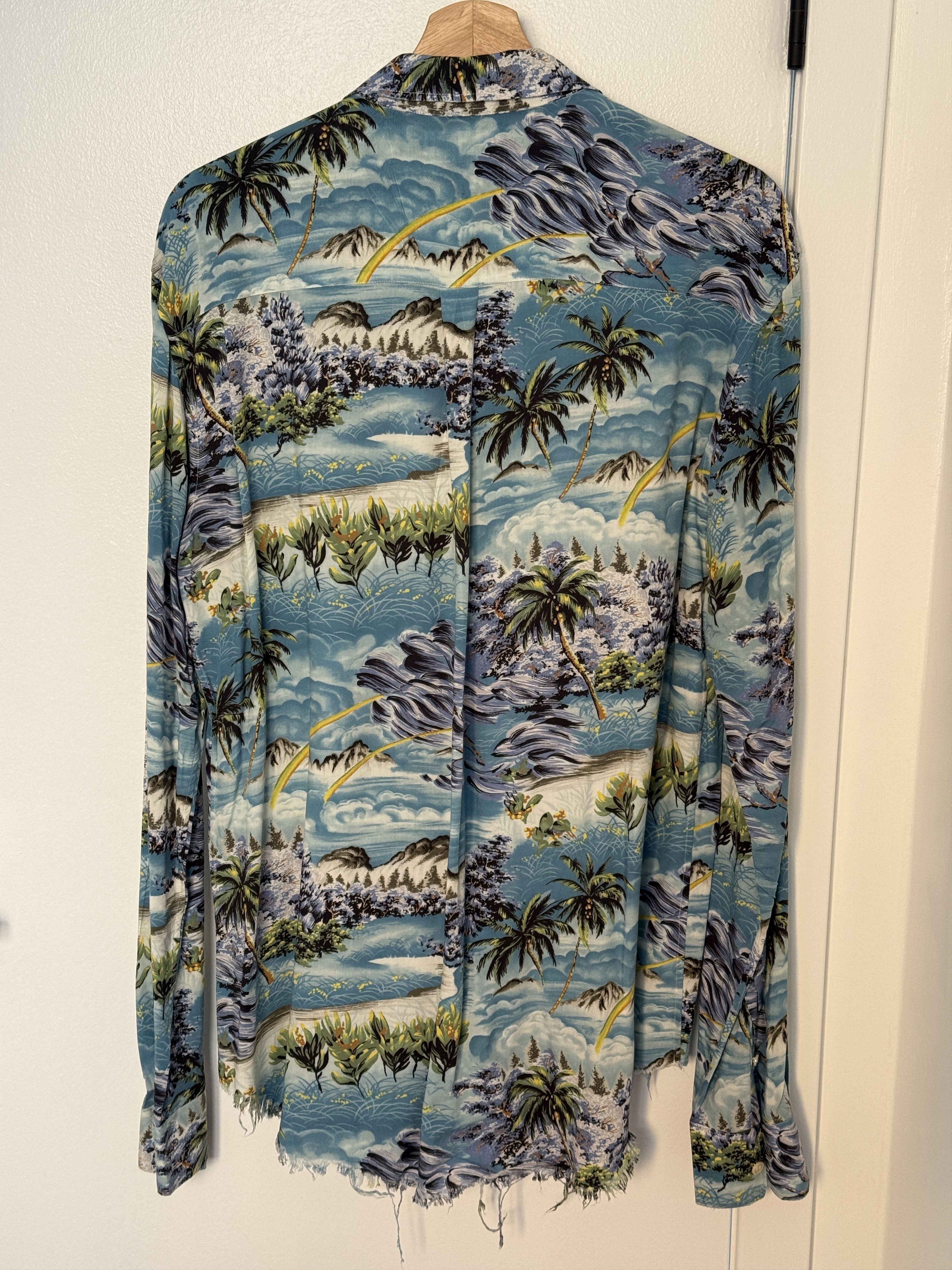 Saint Laurent Paris SS16 Raw Hem Hawaiian Shirt Size US M / EU 48-50 / 2 - 3 Thumbnail