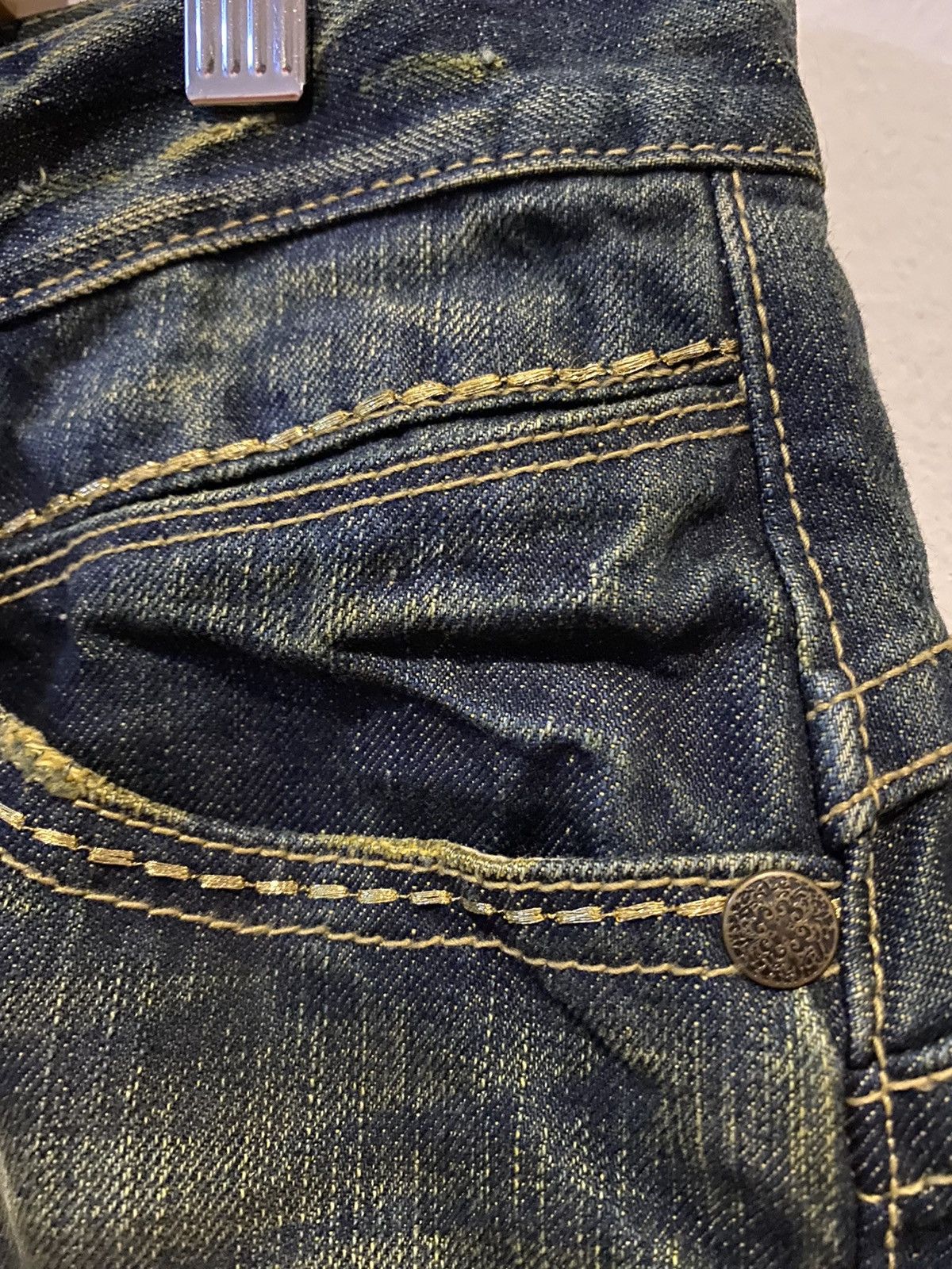 If Six Was Nine × Japanese Brand 🔥 CLASSICAL Elf Punk Skull Crossbones Denim Japan Style Size US 34 / EU 50 - 7 Thumbnail