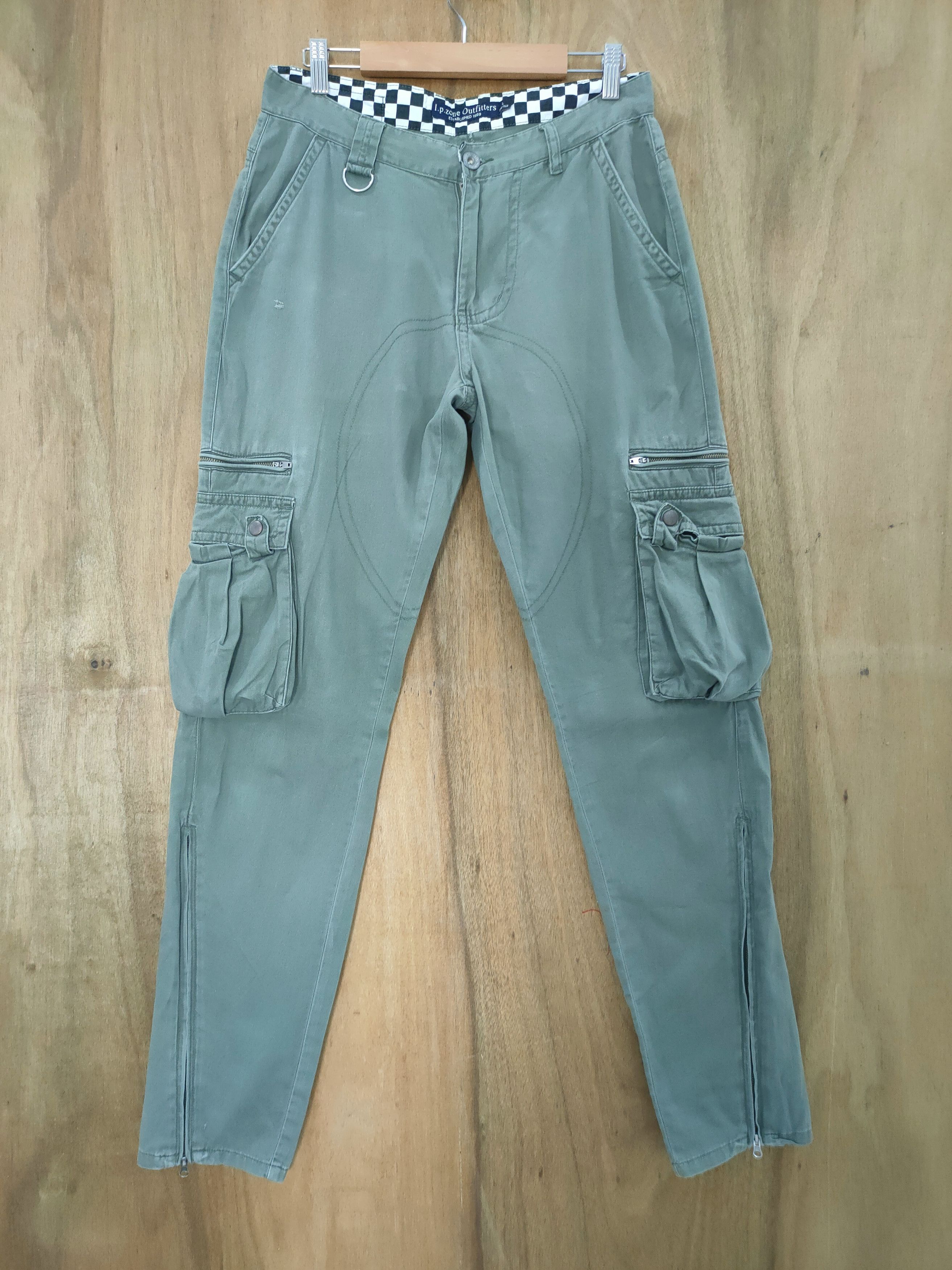 Japanese Brand VINTAGE I.P ZONE FADED GREEN CARGO PANTS Size US 30 / EU 46 - 12 Thumbnail