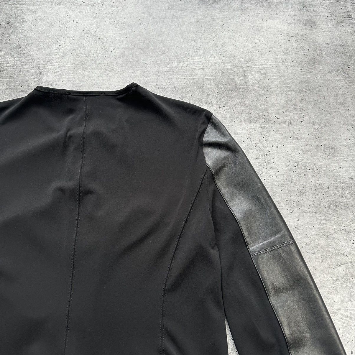 Vintage S Max Mara Leather Soft Combination Viscose Jacket Size L / US 10 / IT 46 - 21 Thumbnail