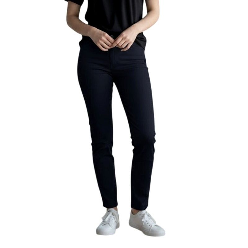 Other Liz Claiborne Black Straight Leg Mid Waist Formal Trousers Size 28" / US 6 / IT 42 - 1 Thumbnail