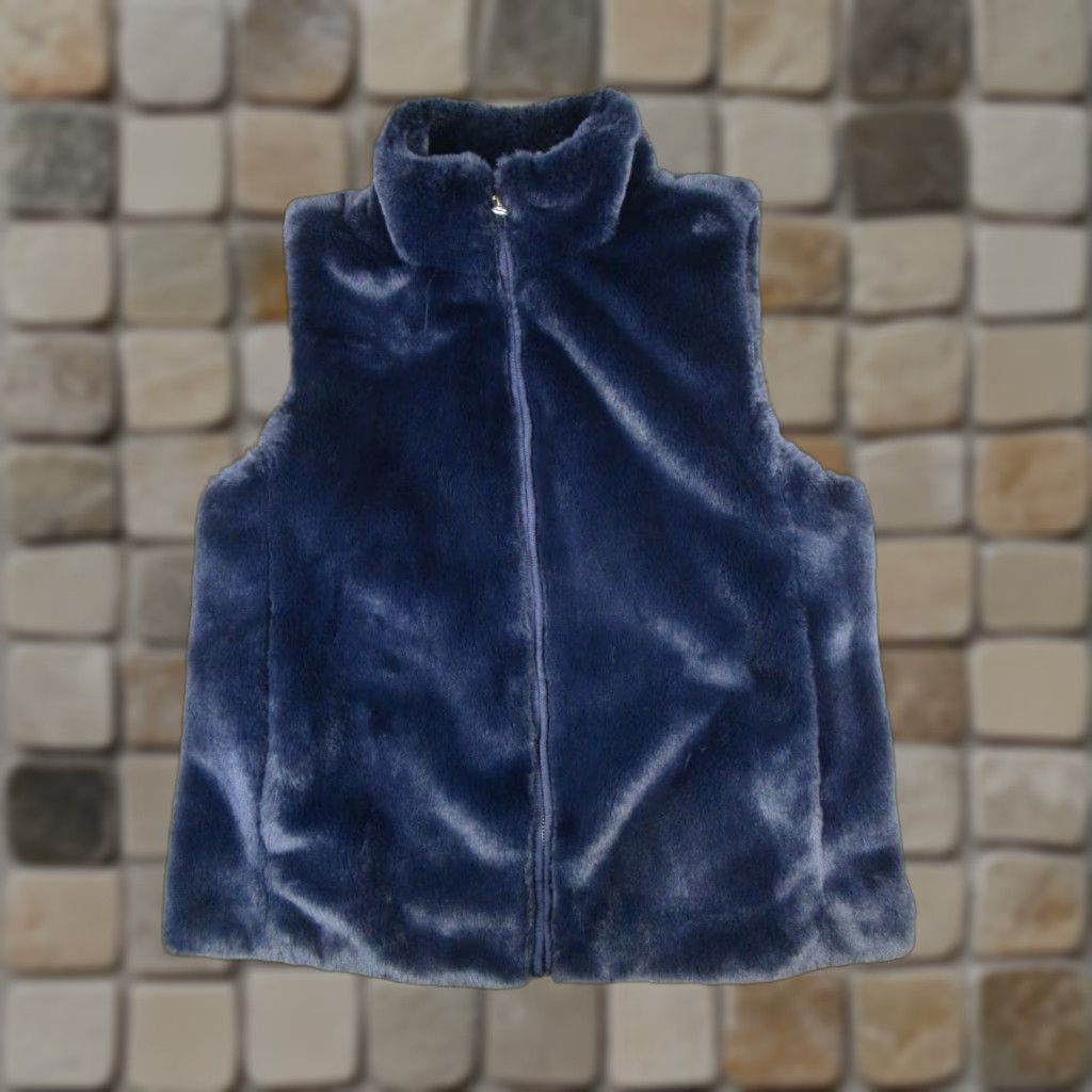 J.Crew J.Crew Vest Womens Medium Blue Full Zip Fleece Size M / US 6-8 / IT 42-44 - 1 Thumbnail