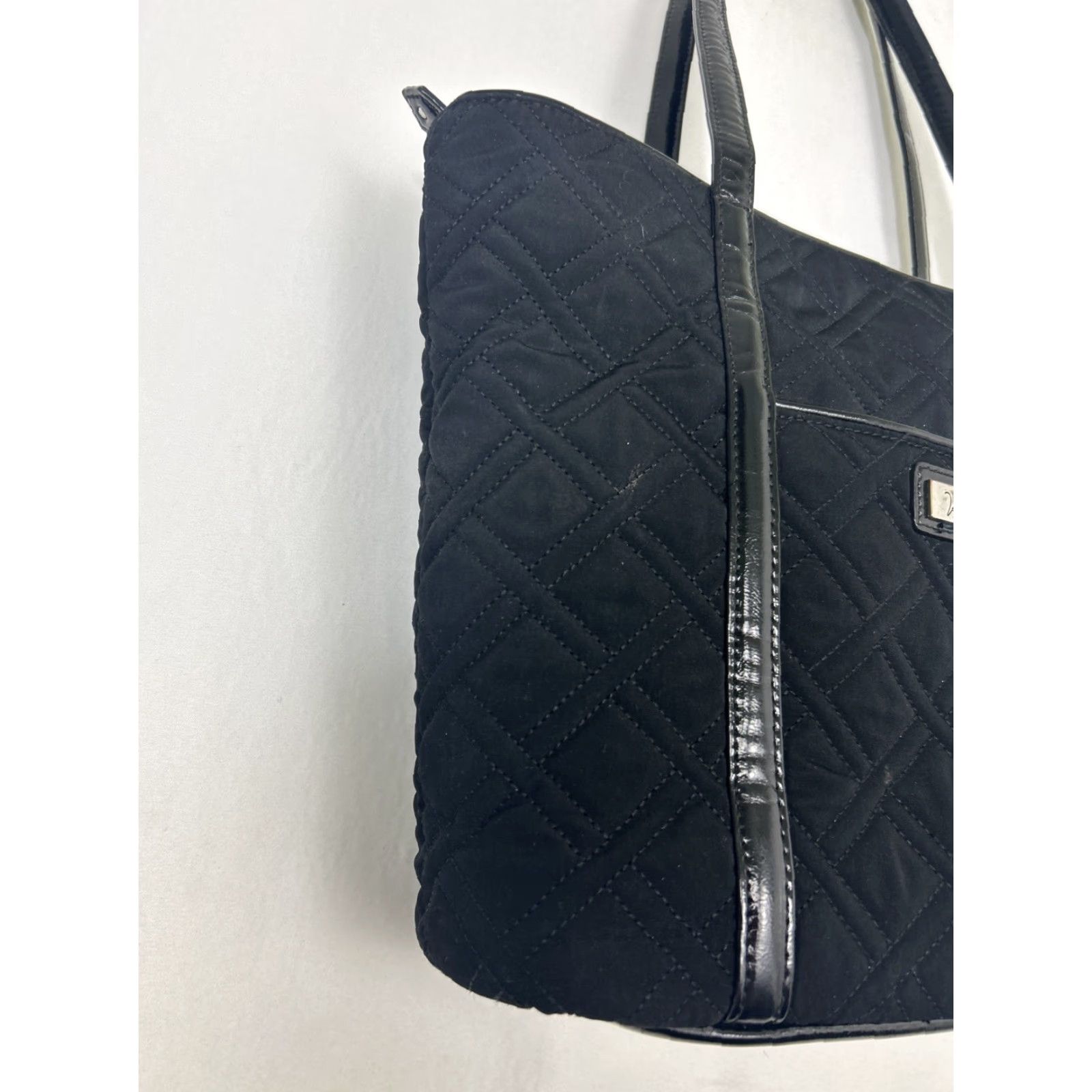 Vera Bradley Vera Bradley Laptop Bag Unisex Adults Black Cotton Quilted Diamond Pattern Finish Carrying Bag Size ONE SIZE - 2 Thumbnail