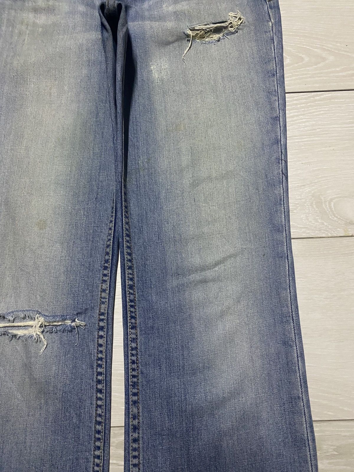 Dapper Dan × Gap Vintage Gap Denim Tears Distressed Fade Bootcut Flare Jeans Size US 34 / EU 50 - 7 Thumbnail