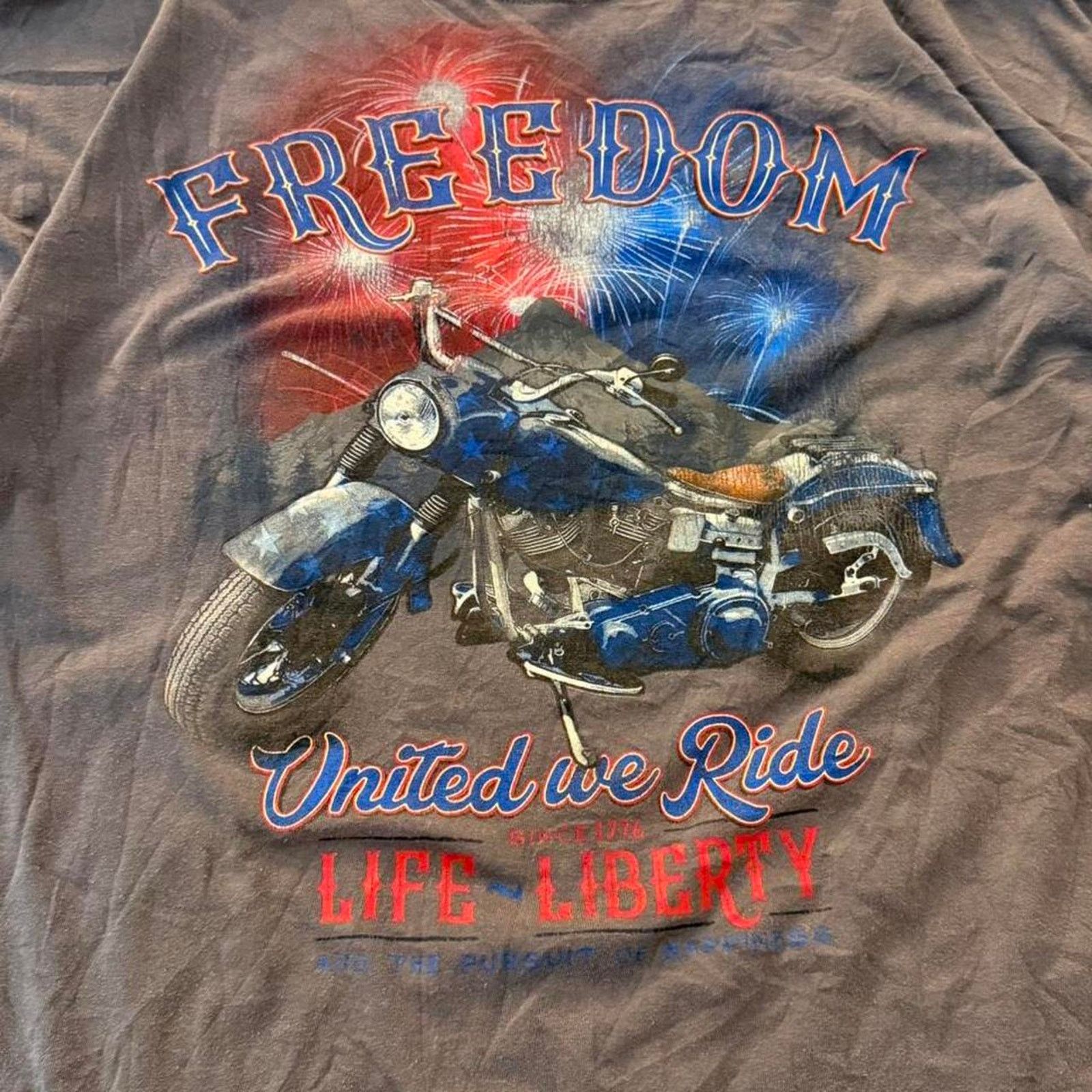 & Other Stories Celebrate Patriotic T-Shirt Freedom Motorcycle Graphic 2XL Size US XXL / EU 58 / 5 - 2 Thumbnail
